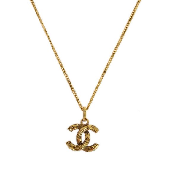 Chanel Mini CC Chain Pendant Necklace Gold 1982 141197 - Picture 2 of 4